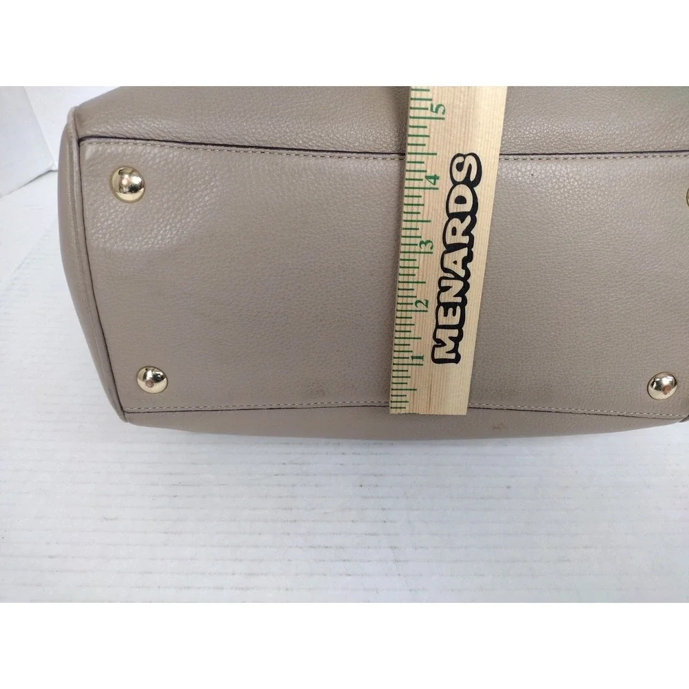 COACH F36672 Bennett Satchel Taupe Tan Pebble Leather Hand Bag Medium